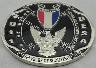 2D ou emblema de 3D BSA, a lembrança liga de zinco Badges com chapeamento de prata, veludo no verso