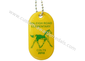 Etiqueta elementar da identificação do cão da estrada de Raleigh, etiquetas de cão personalizadas para animais de estimação com impressão de tela de seda de aço inoxidável