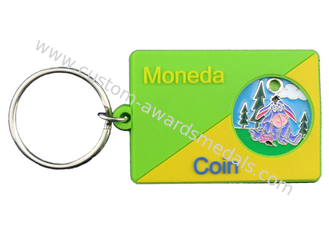 Porta-chaves colorida macia do Pvc de Moneda do presente relativo à promoção do negócio com moeda