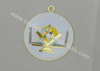 A medalha liga de zinco do esmalte dos franco-maçom da parte traseira lisa com liga de zinco morre carcaça, chapeamento de ouro