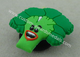A sapata 3D customizável decora a borracha da bolacha do PVC do ornamento para a criança