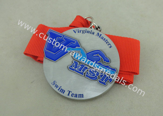 As medalhas ligas de zinco das fitas da concessão da natação, morrem medalhas personalizadas fita carimbadas