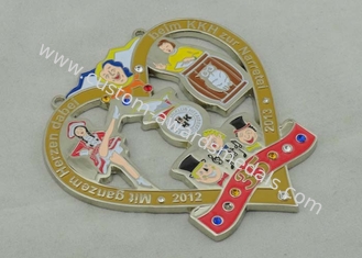 medalha do carnaval dos desenhos animados da pedra de 3.5mm Swaroviski/medalha liga de zinco feita sob encomenda