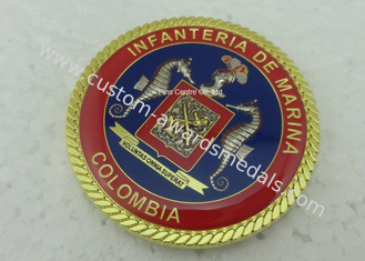 moedas personalizadas porto personalizadas 3D, moedas de Colômbia do desafio com liga de zinco
