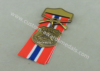 As forças armadas ligas de zinco concedem as medalhas, 3D morrem medalhões curtos da fita da carcaça