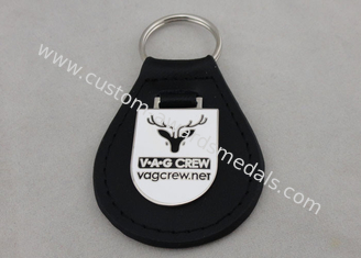 A porta-chaves do couro do grupo do VAG/personalizou Keychains de couro com emblema