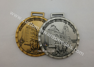 Medalhas carimbando, medalhas ligas de zinco da concessão do corredor da maratona do esmalte do relevo completo