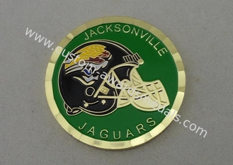 Os Jacksonville Jaguars da borda do corte do diamante personalizaram moedas morrem perto chapeamento golpeado e de ouro