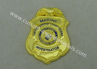 A polícia da guarda costeira dos EUA Badge morre chapeamento de ouro da carcaça 3/4 de polegada
