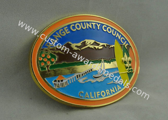 Curvaturas feito-à-medida do Conselho de Condado de Orange de Califórnia com chapeamento de ouro e esmalte macio