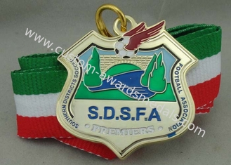 2,0 ligas de zinco macios do esmalte das medalhas do futebol da polegada S.D.S.F.A personalizados