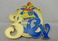 2D ou medalha do carnaval de 3D CY por liga de zinco com esmalte macio, chapeamento de ouro, verso liso