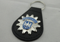 couro Keychain de 3D BUNDESPOLIZEI, Keychains personalizado com o emblema liga de zinco do esmalte