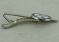 O botão de punho personalizado prata da barra de laço para a aderência de laço relativa à promoção, de bronze morre perto carimbado