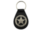 Porta-chaves do couro do marechal dos E.U. do metal, Keychains de couro personalizado com chapeamento de níquel enevoado