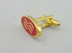Botão de punho redondo vermelho feito sob encomenda original, chapeamento de ouro de imitação de uma espessura de 2 milímetros