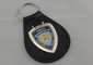 Keychains de couro personalizado 1,5 milímetros, porta-chaves do couro da cidade NY com chapeamento de níquel