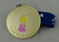 Medalha do esmalte dos eventos da raiva da estrada do chapeamento de ouro com a fita para a reunião de esporte