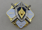 Os emblemas ligas de zinco da lembrança da polícia com esmalte macio 3D projetam com chapeamento de ouro