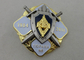 Os emblemas ligas de zinco da lembrança da polícia com esmalte macio 3D projetam com chapeamento de ouro