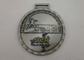 Medalha macia redonda do metal da raça do encaixotamento do ouro do esmalte 3D com o pescoço para presentes relativos à promoção