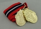 Espessura longa preta branca vermelha do chapeamento de ouro 2.0mm da estampagem do ferro das medalhas da fita