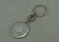 1 porta-chaves relativa à promoção liga de zinco da polegada de 1/2 com a parte introduzida, chapeamento de prata da porcelana