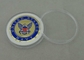 A marinha de E.U. personalizou a moeda por de bronze morre de polegada golpeada e 1 3/4, caixa transparente embalada