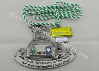A medalha liga de zinco personalizada do carnaval de 3D Waghausel, morre medalhas da carcaça com cabo de duas cores e cristal de rocha