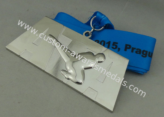 Material liga de zinco das medalhas do karaté do ODM do OEM com o profissional de prata do chapeamento