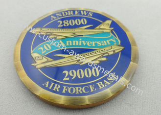 cobre do metal 3D/moeda liga de zinco/peltre personalizada de Air Force One para concessões, com o laser gravado