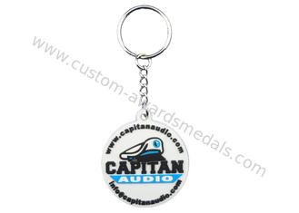 PVC macio Keychains colorido de Capitan, porta-chaves feita sob encomenda do logotipo com impressão de tela de seda