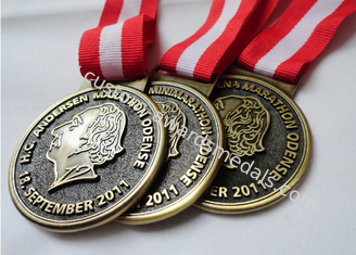 O bronze/cobre antigo personalizado/medalha de chapeamento liga de zinco da maratona de HC Andersen com morrem carcaça