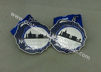 A medalha dura de prata personalizada do esmalte com liga de zinco, morre medalha golpeada para esporte running