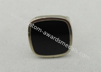 botão de punho quadrado da prata esterlina de 17 milímetros, chapeamento de níquel 3D pequeno para a empresa