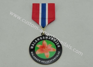 as medalhas das concessões do costume da competição de 45mm com fita, Epoxy adicionado, nenhum chapeamento