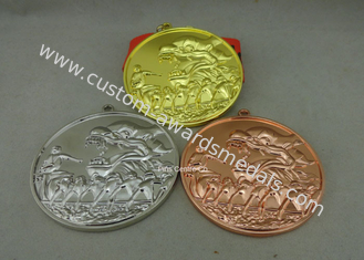 As medalhas personalizadas ligas de zinco da fita, 3D ostentam medalhas running com chapeamento de ouro