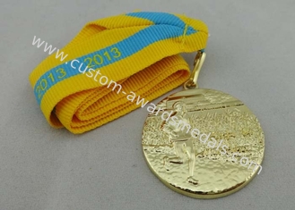 Medalhas chapeadas ouro 3D da fita