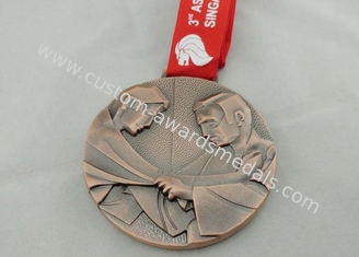 Chapeamento 2013 de cobre das medalhas asiáticas da fita de Kata do judo 3d completo para o presente