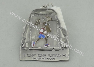 Medalhas da fita do Triathlon do lago Arcada, meia medalha da maratona com fita curto