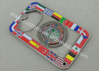 Moedas personalizadas metal da OTAN OTAN com garrafa Opene e chapeamento de prata antigo