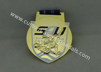As medalhas da fita da maratona morrem carcaça com esmalte macio, chapeamento de ouro 3D