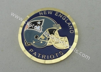 Moedas personalizadas New England Patriots com diâmetro macio do esmalte 50.8mm