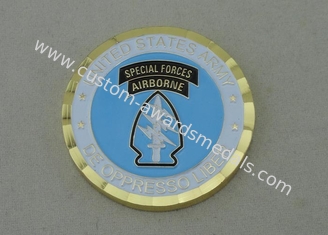 Material de bronze transportado por via aérea as moedas personalizadas morrem perto carimbado com esmalte macio