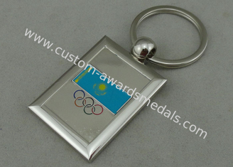 Porta-chaves relativa à promoção olímpica do esmalte duro de imitação com chapeamento de níquel, furo chave especial liga de zinco