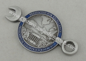 O esquadrão presidencial da logística personalizou moedas, morre moeda completa do chapeamento da prata da antiguidade 3D da carcaça