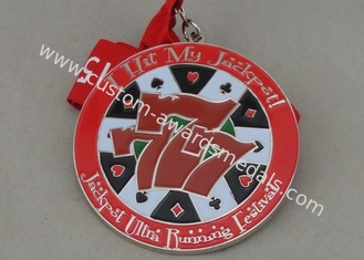 Jackpot da medalha do níquel de 2,5 polegadas ultra liga de zinco para festival running