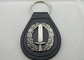 Morre a carcaça Keychains de couro personalizado com 3D o emblema liga de zinco, chapeamento de prata antigo