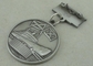 O costume liga de zinco da prata da antiguidade 3D concede medalhas com esmalte duro de imitação