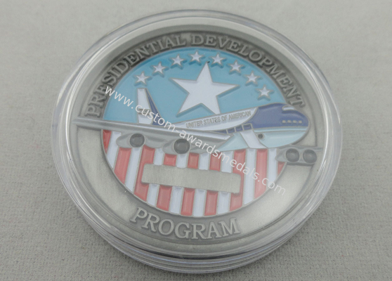 Metal a moeda de Air Force One/moedas personalizadas ligas de zinco do esmalte com chapeamento de prata antigo
